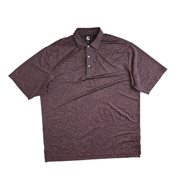 Footjoy‎ FJ (Mens 2XL) Red Striped Polo Golf Button Shirt Short Sleeve Stretch - Picture 1 of 6